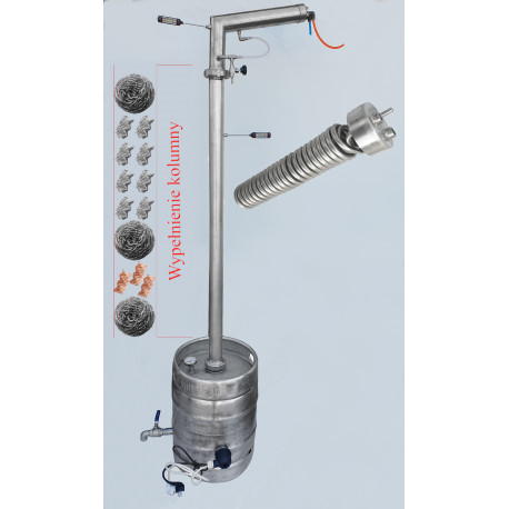 Destillateur, Edelstahlbrenner SMS 30 liter auf einem 50-Millimeter-Rohr - für gas