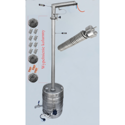 Destillateur, Edelstahlbrenner SMS 50 liter auf einem 60-Millimeter-Rohr - für Strom