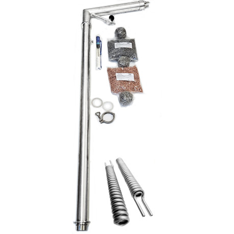 Kolumna rektyfikacyjna do destylacji na złączu wkrecanym do kega fiting z chłodnicą