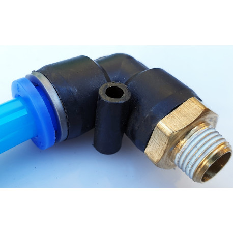 Kolano, złączka wtykowa 1/8 cala na wąż 6 mm, auto quick