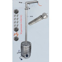 Destillateur, Edelstahlbrenner CLAMP 100 liter auf einem 100-Millimeter-Rohr - für Strom