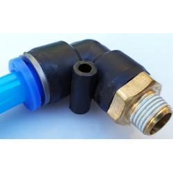 Kolano, złączka wtykowa 1/2 cala na wąż 10 mm, auto quick